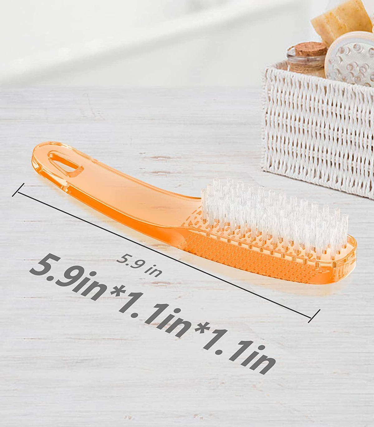 Compact pedicure and manicure preparation brush highlighting loop handle design