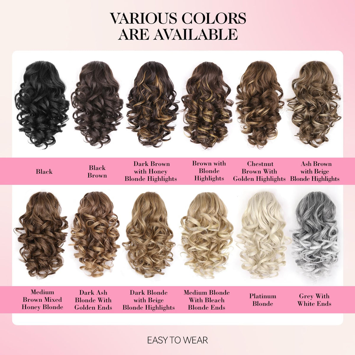 ZQIAN BEAUTY synthetic hairpiece showcasing heat resistant bouncy curls packaging look