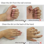 Side profile of dual surface nail cleaning brush