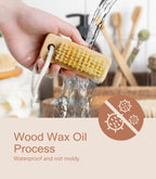 Larbois beechwood nail cleaning brush showcasing the dense bristled side for under nail scrubbing