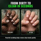 Durable Grip Clean fingernail cleaning brush being rinsed under running water to remove dirt