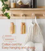 Larbois dual sided wooden nail brush set suitable for kitchen and bathroom sinks