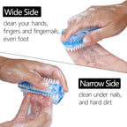 Ergonomic plastic handle grip of the xjinmin nail scrubber for secure holding.
