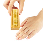 2 piece natural bamboo nail brush set packaging