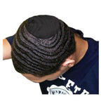 Close up view of hair crown compression patch material texture