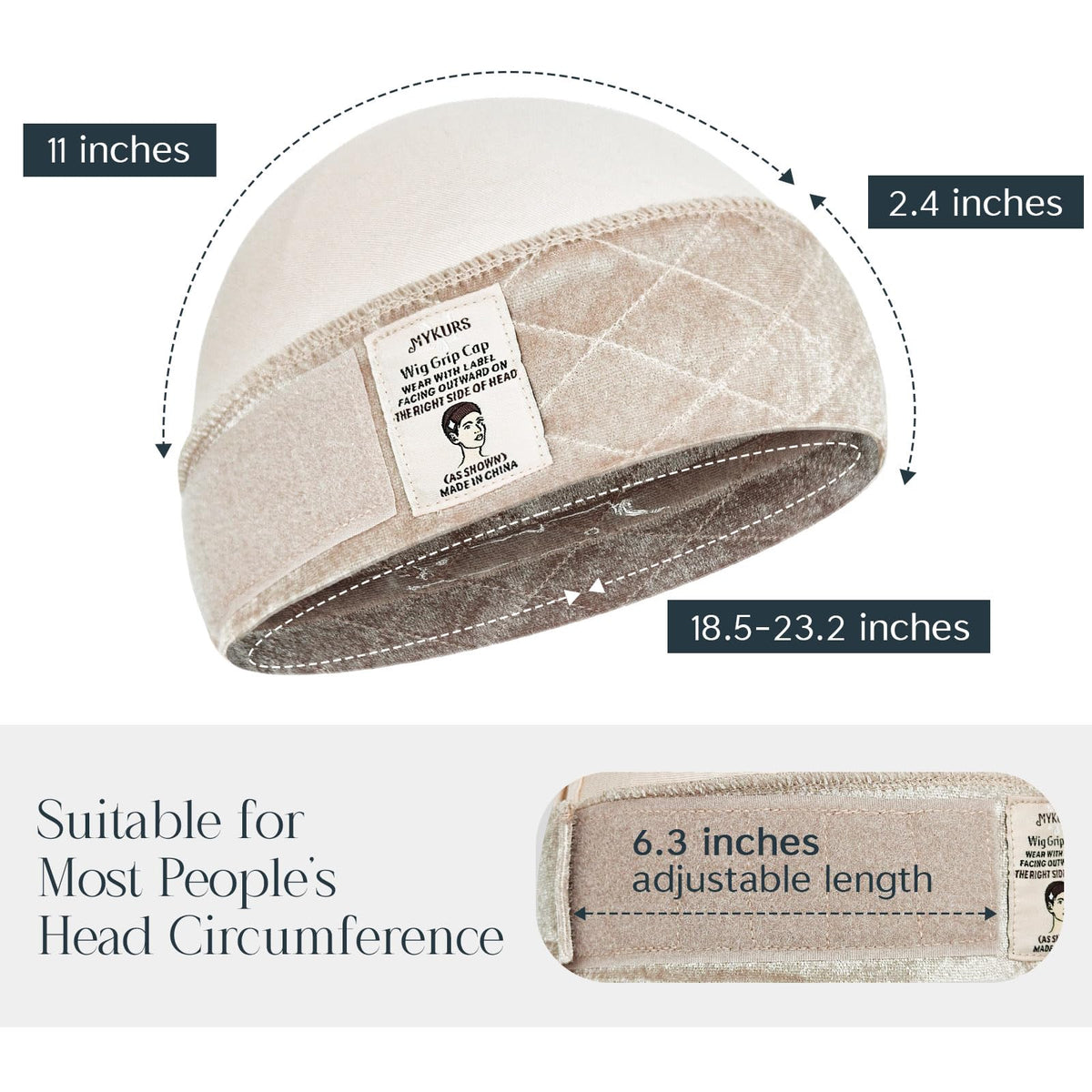 Packaging layout of the imported two piece secure hold velvet grip cap set
