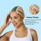 Side profile of nude lace wig grip cap with adjustable strap