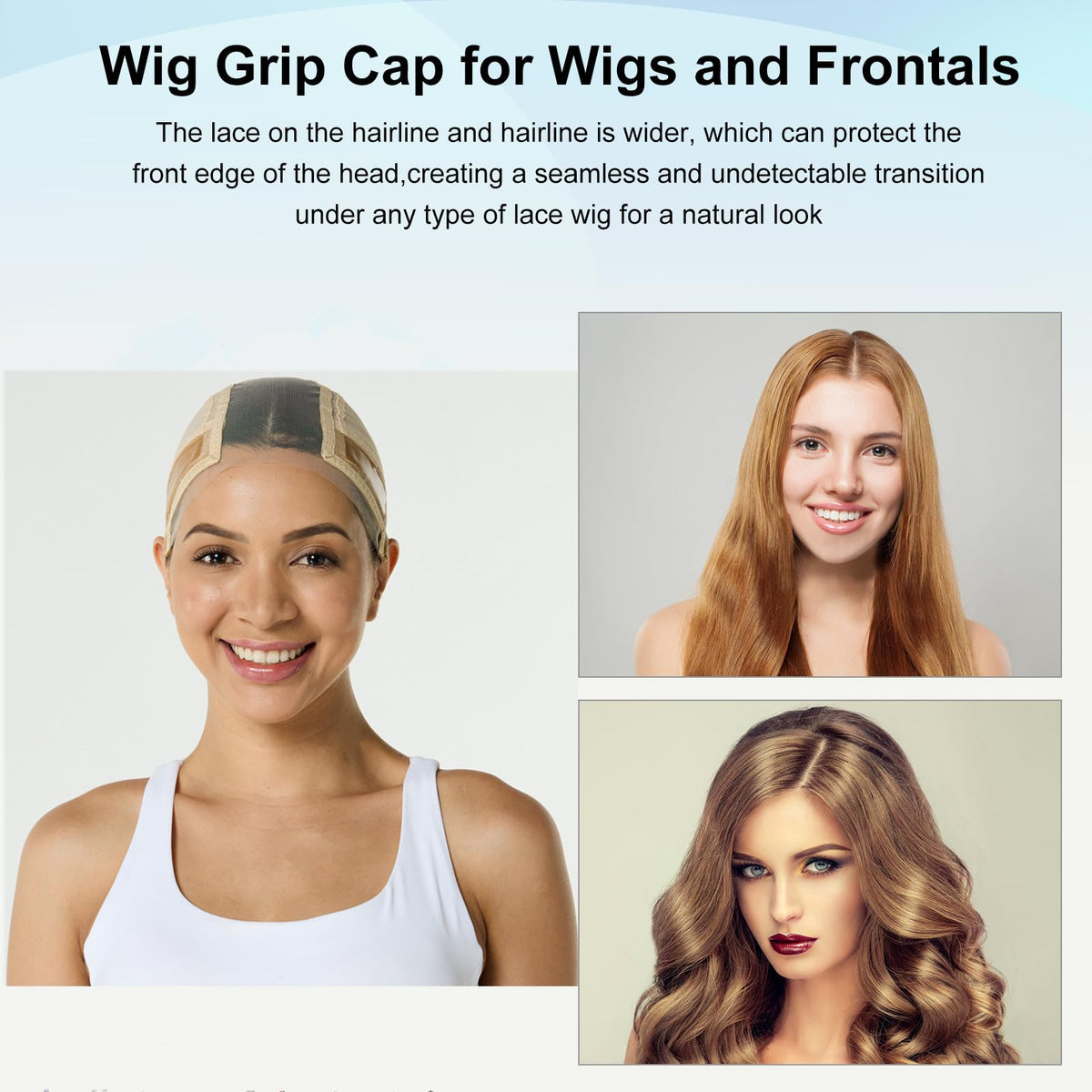 Close up of non-slip silicone texture on Corkhead wig grip cap