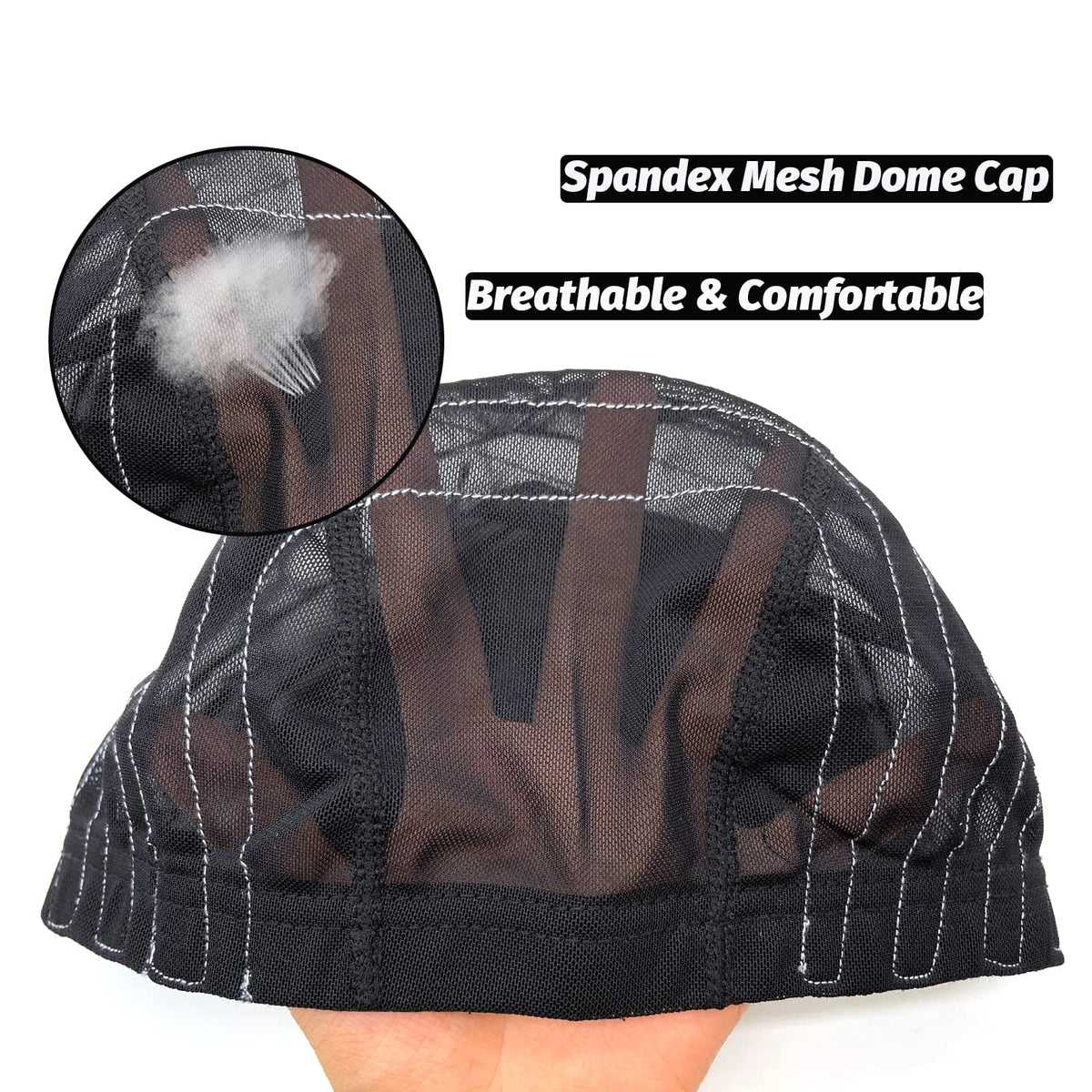 Atimiaza Wig Cap kit including elastic band and four combs