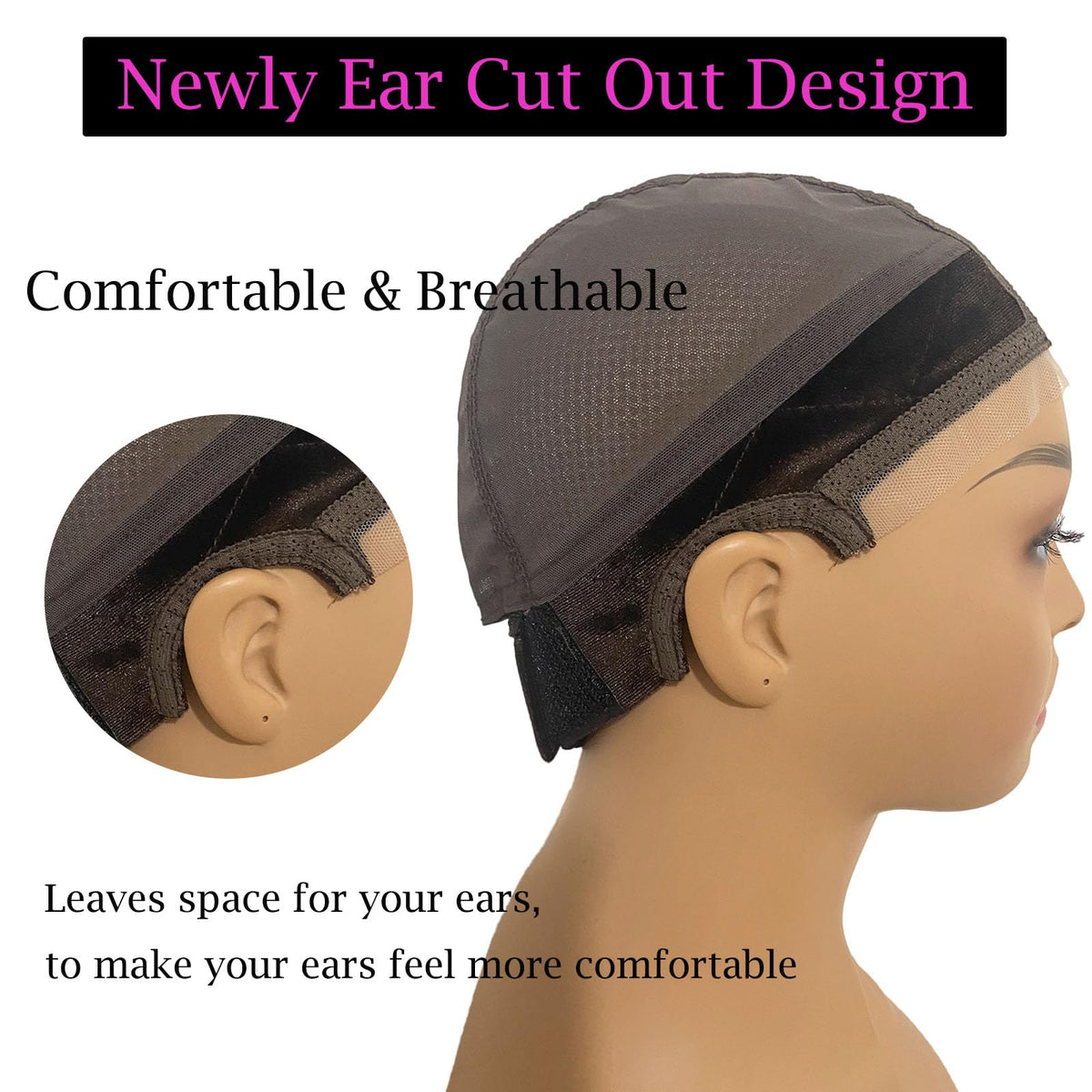 Prudenp reusable glueless wig cap interior view