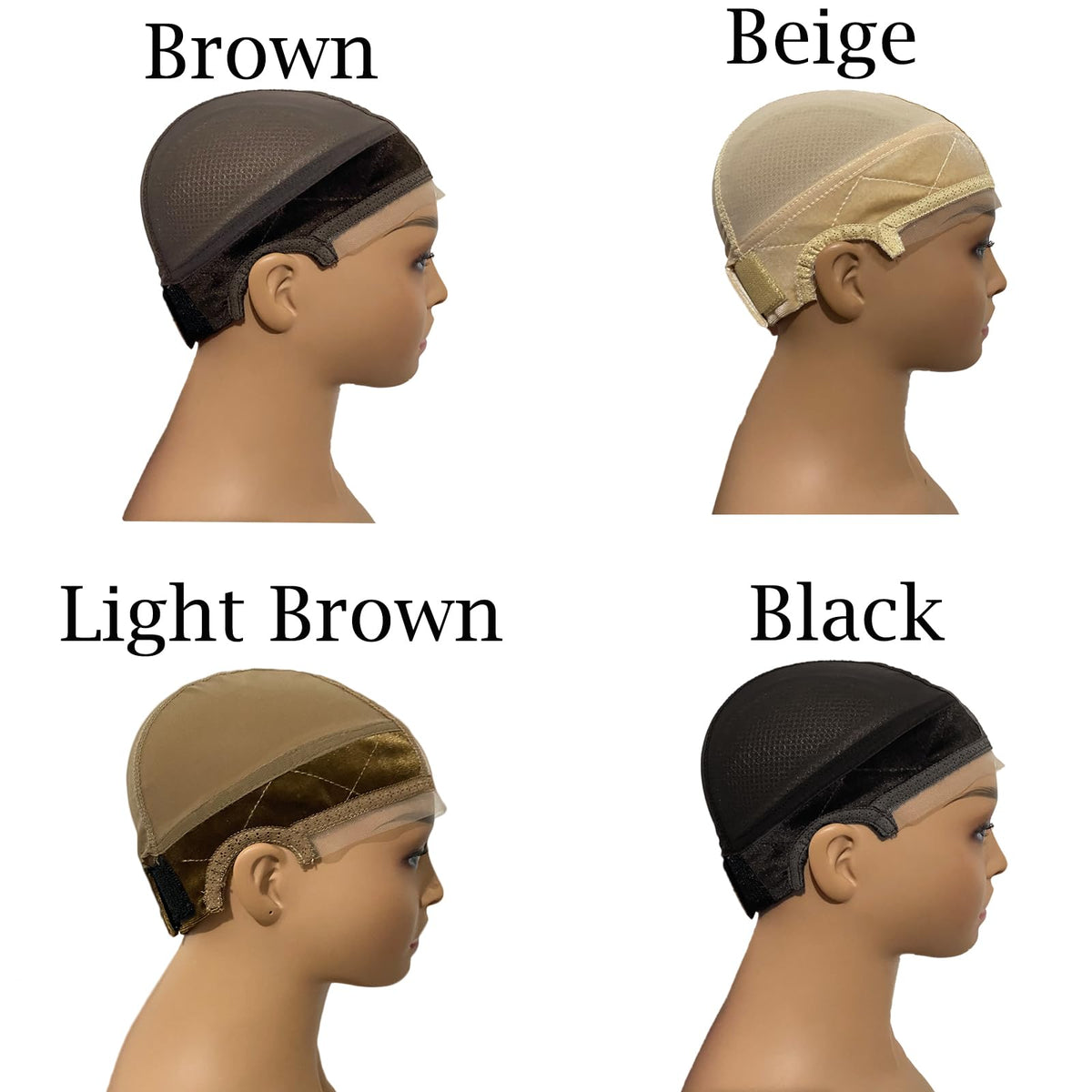 Prudenp wig cap side profile showing adjustability