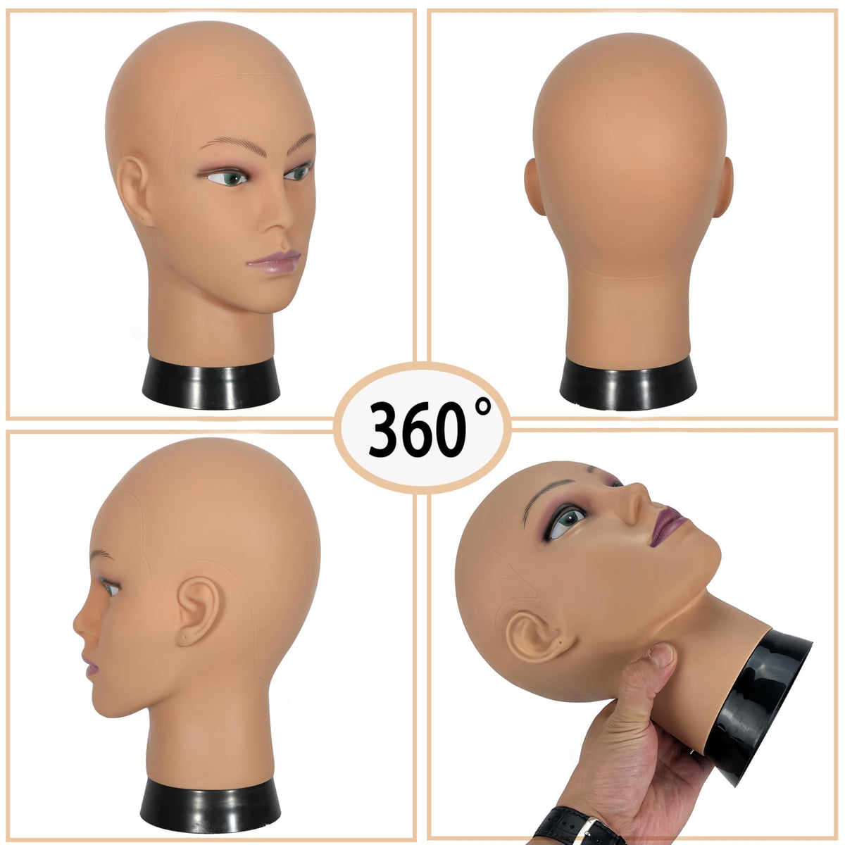 Professional cosmetology mannequin head for wig styling