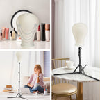 Neverland Beauty white canvas block head mounted on a secure table clamp mechanism.