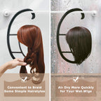 Dreamlover multi functional wig head hanger holding a long synthetic hairpiece