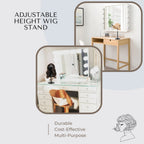 Lightweight non slip short wig stand bundle with accessories.
