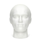 Premium imported white styrofoam wig holder stand freestanding base view