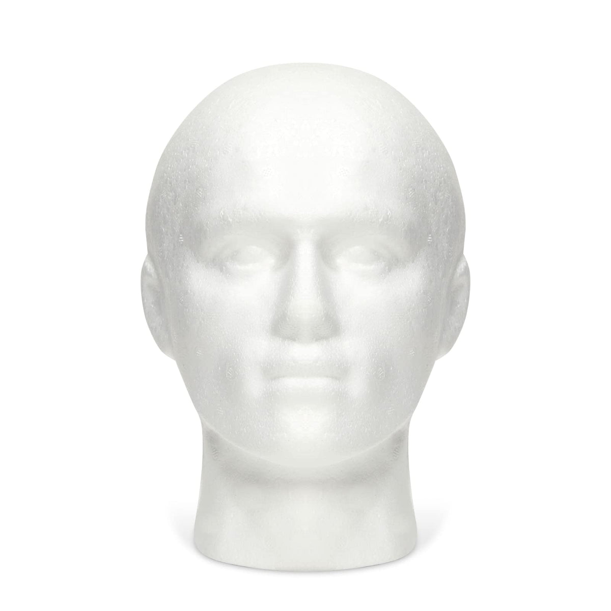 Premium imported white styrofoam wig holder stand freestanding base view