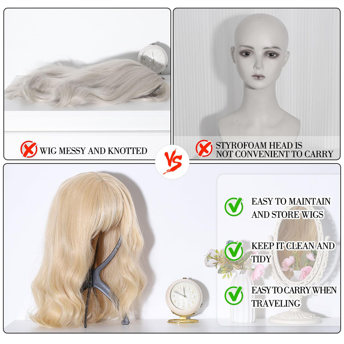 Obeoby set of six portable wig stands