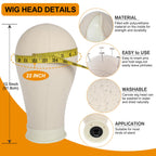 Detailed view of canvas wig block head texture and surface