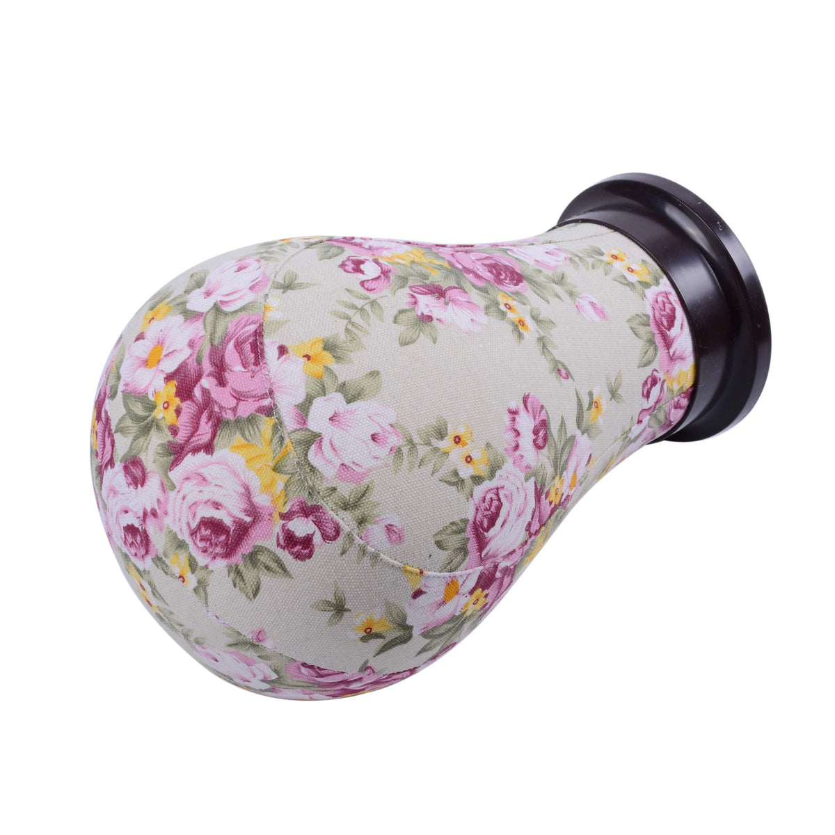Bottom view of YANTAISIYU wig head showing the sturdy plastic base with universal mounting hole