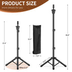 Folded Womnwomn wig stand tripod in carrying bag