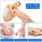 ELMCHEE electronic feet care file showcasing the safety pressure sensor mechanism during a gentle exfoliating demonstration.