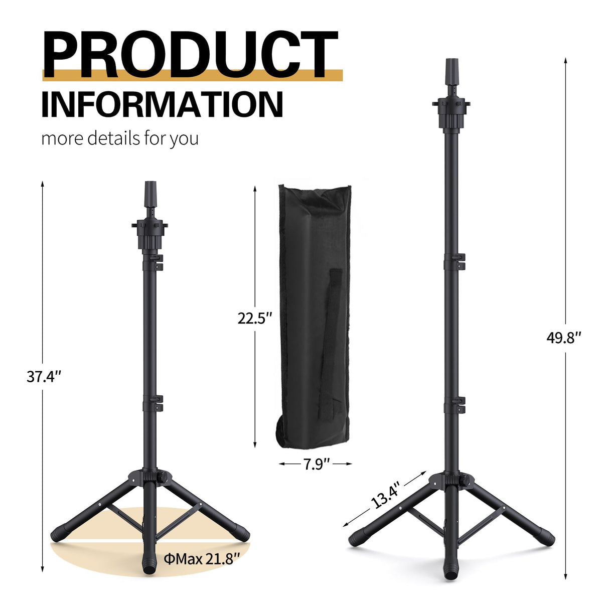Relx wig head stand with included accessory kit