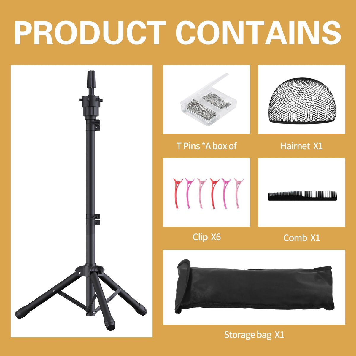 Relx wig stand set for hairdressing training