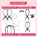 Two piece wig stand setup for beauty storage