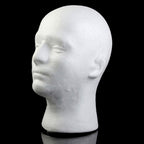 Close up of long neck styrofoam head for photography props
