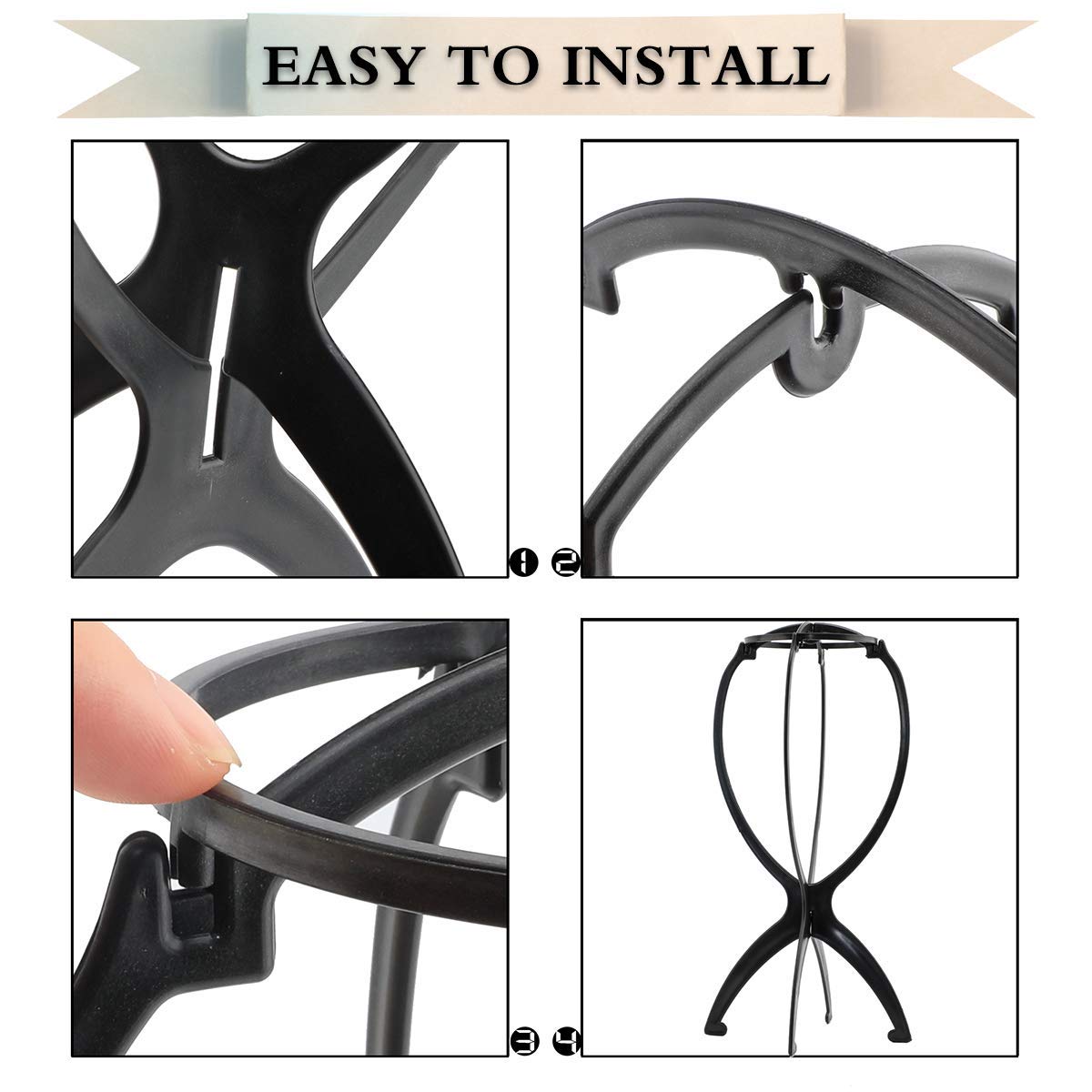 Dansee durable short wig stand showcasing the thick premium material that prevents deformation.