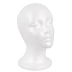 White foam mannequin head for hat and wig display