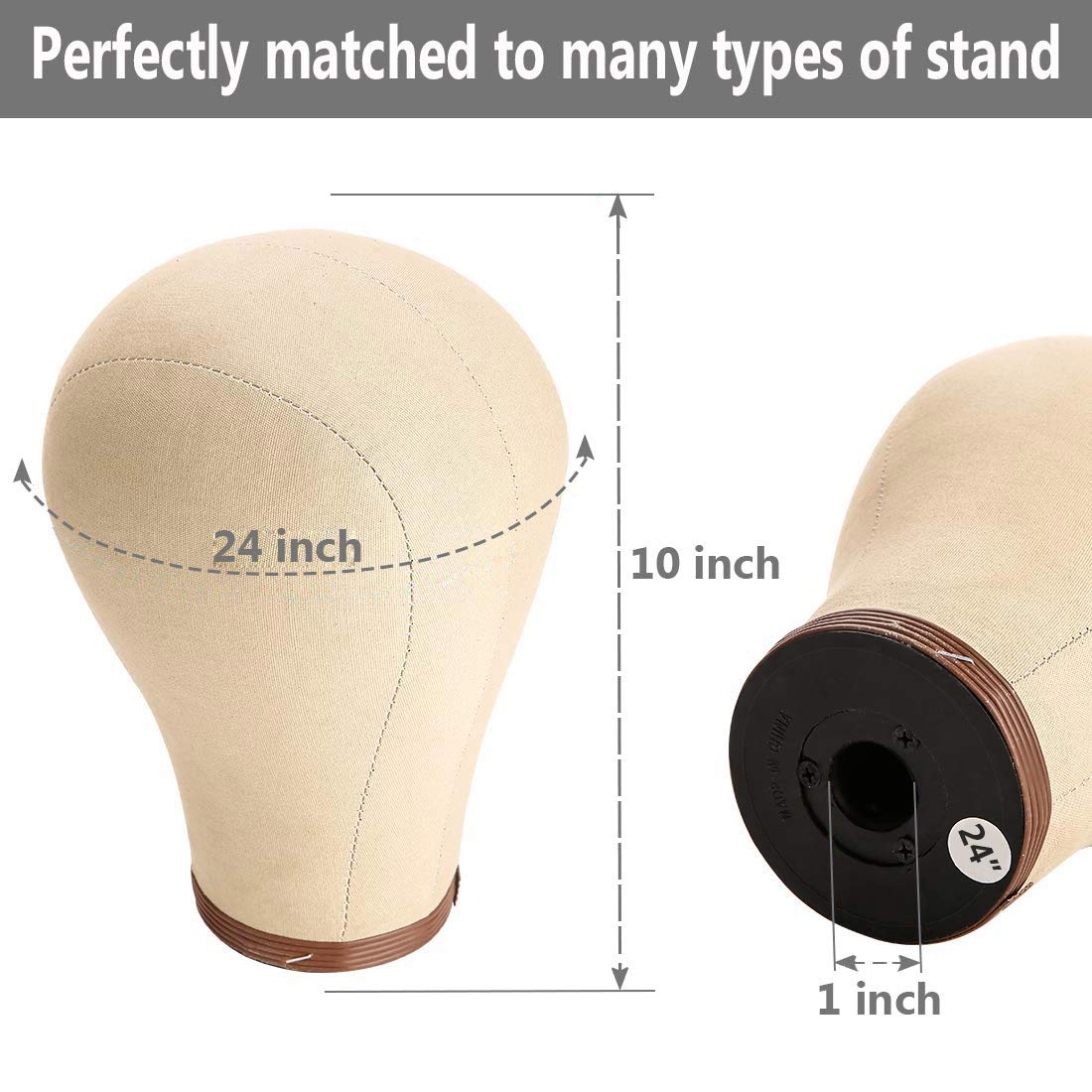 Bestlove 22 inch canvas wig head side angle display profile