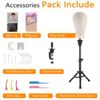 Cmzluminest wig stand adjustable tripod base detail
