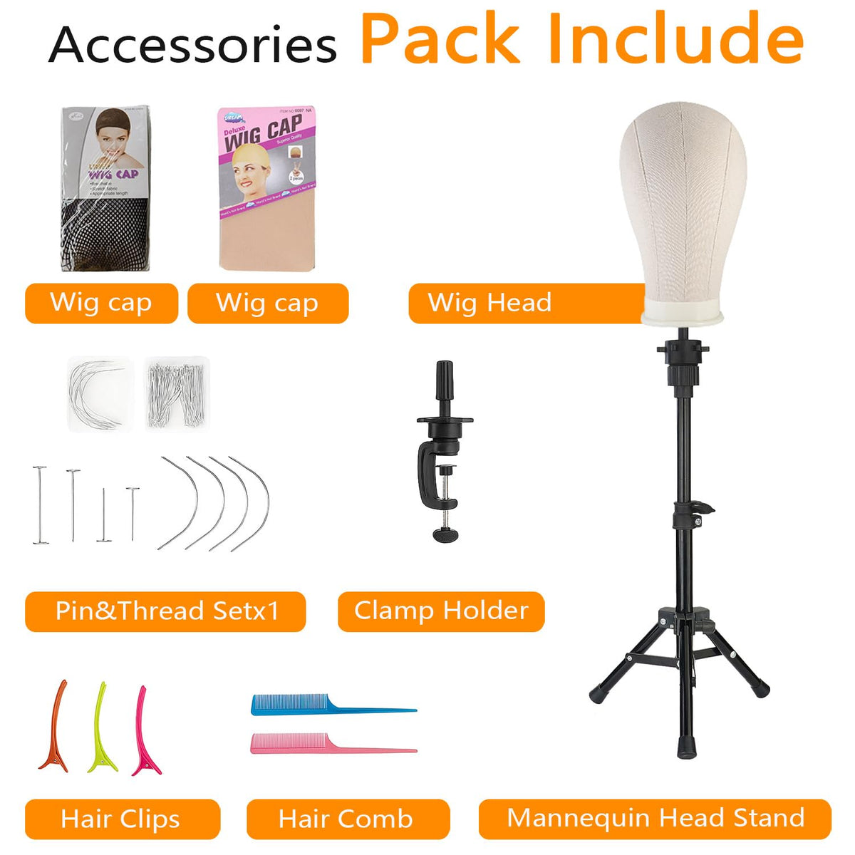 Cmzluminest wig stand adjustable tripod base detail