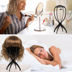 Nine pieces of wig holders neatly arranged