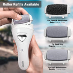Waterproof electric pedicure tool being used on cracked heels