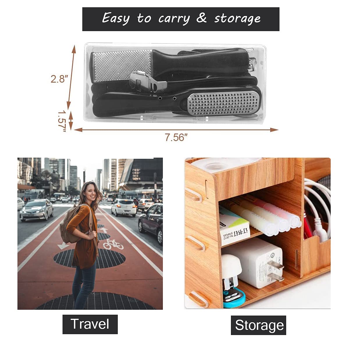 Portable black storage box with pedicure instruments