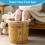 Portable foot soak bucket with disposable plastic liner