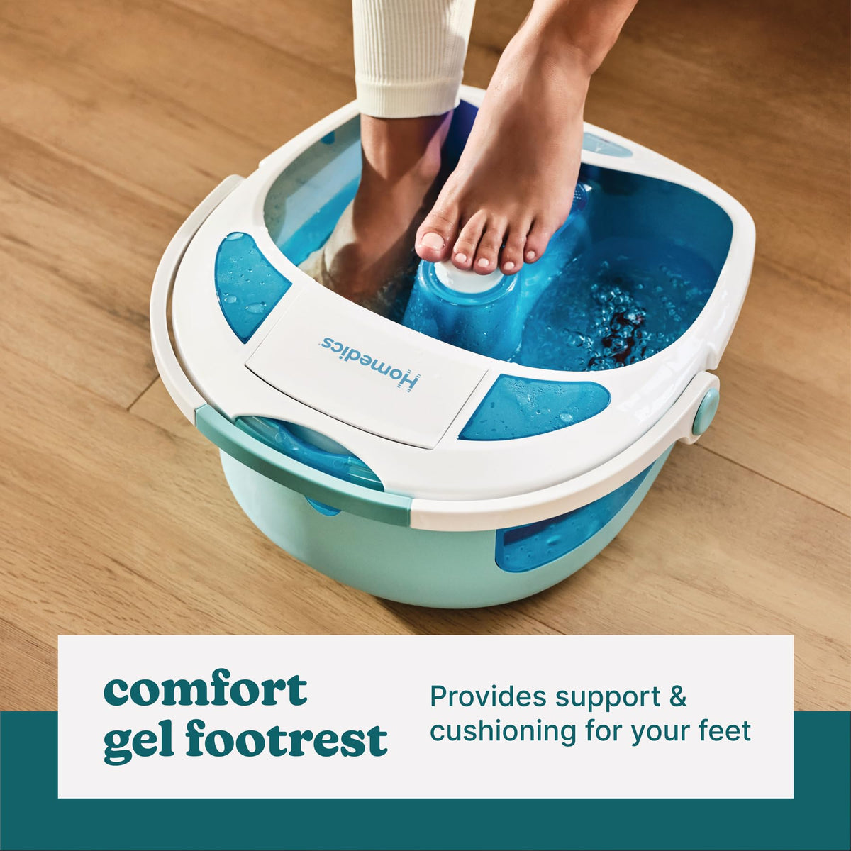 Packaging view of authentic Homedics foot spa