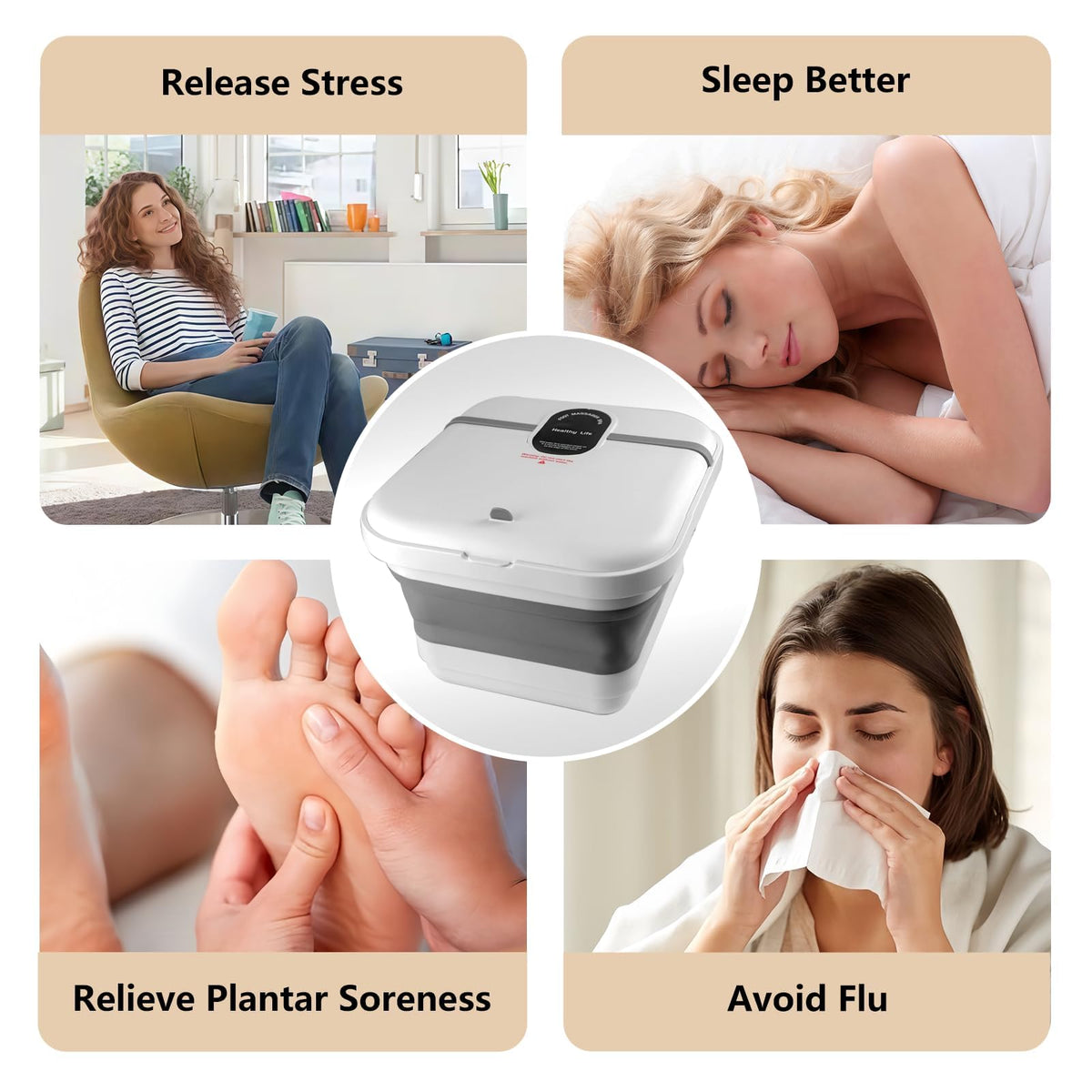 Teepten foot spa bath massager in use for relaxation