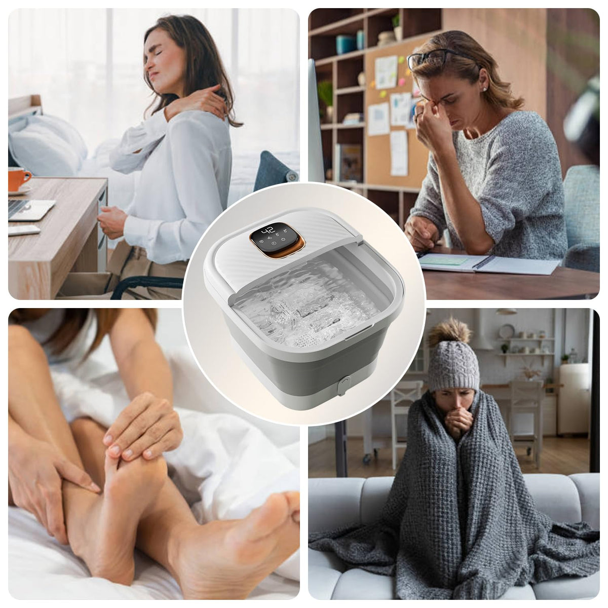 Portable foot spa device for office use