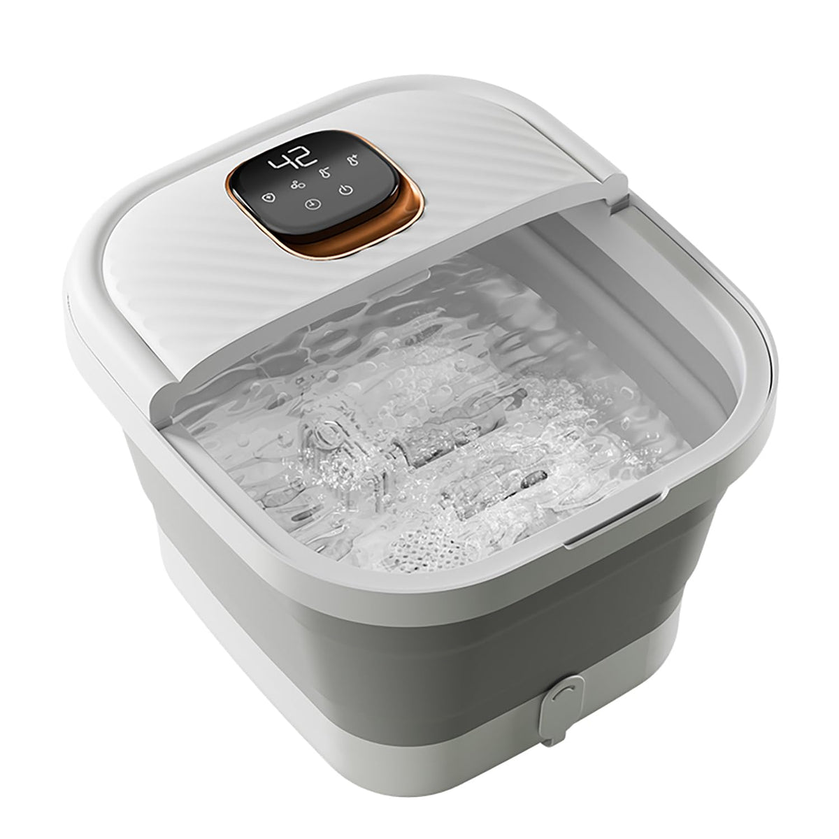 Detailed view of waterproof touchscreen on foot bath