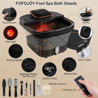 Fofojoy foot spa massager showing massage rollers and bubble jets