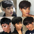Back view of the short cropped pixie hairstyle showing the realistic coverage and clean neckline contours.