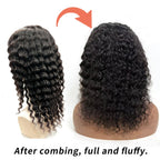 10A grade Brazilian virgin human hair deep wave wig showing 150 percent density bounce.