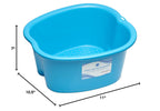 Foot soaking basin showing depth for ankle coverage