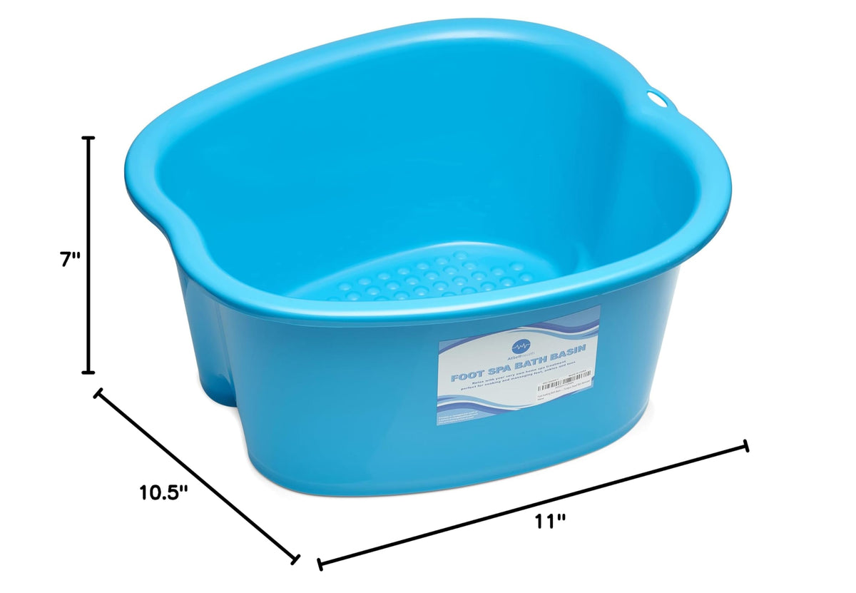 Foot soaking basin showing depth for ankle coverage