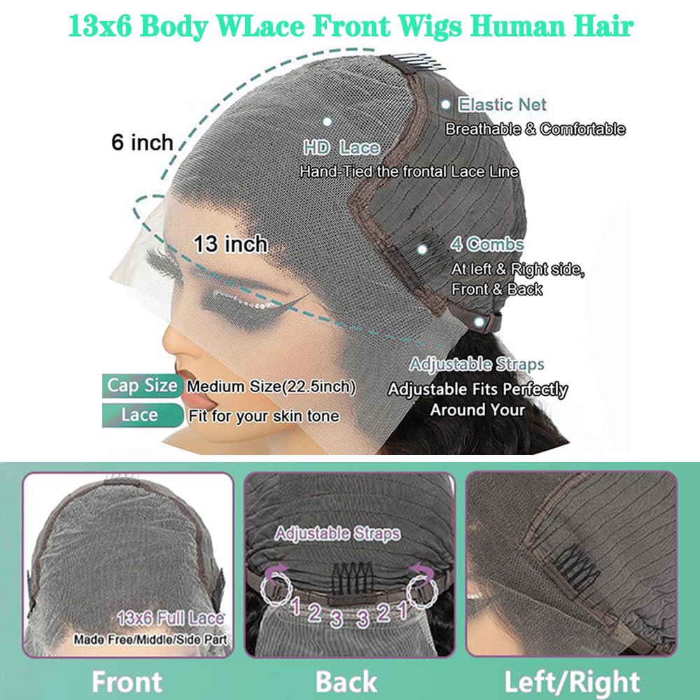 Side angle view of natural black color body wave human hair showing bounce and luster