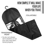 AIHOPESTO premium nonwoven wig storage bags with a curly human hair extension visible through the clear front identification window.